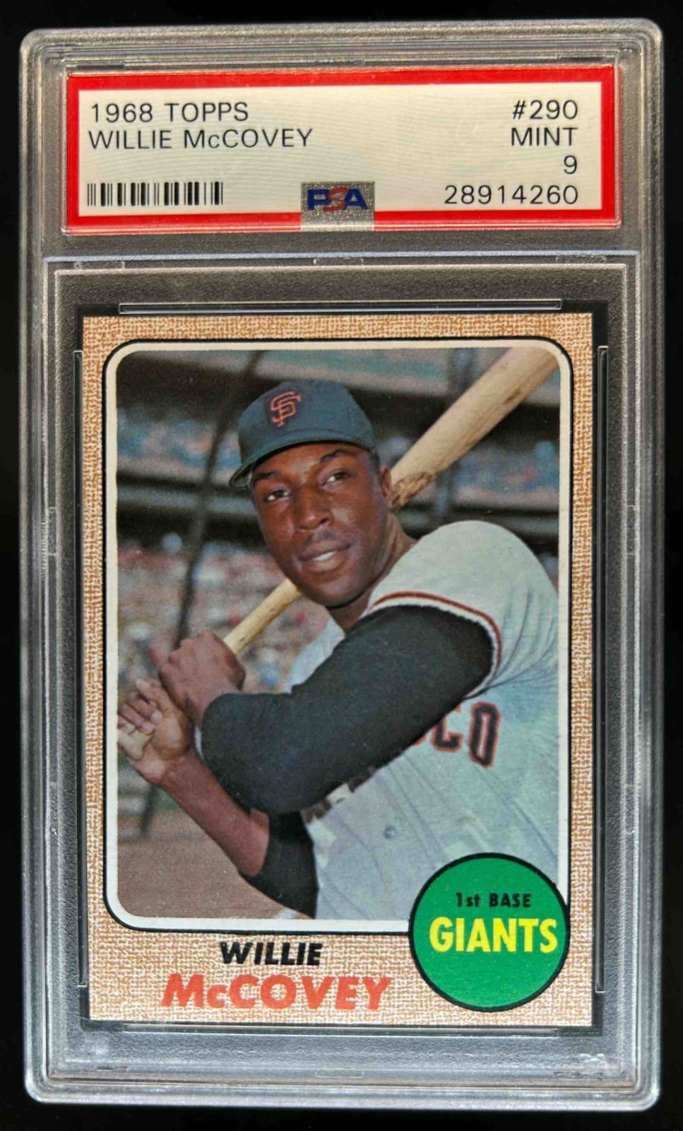 1968 Topps Willie McCovey #290 Giants PSA 9