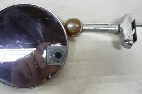 1930's VINTAGE ACCESSORY SIDE MIRROR AMBER REFLECTOR FORD CHEVY DODGE