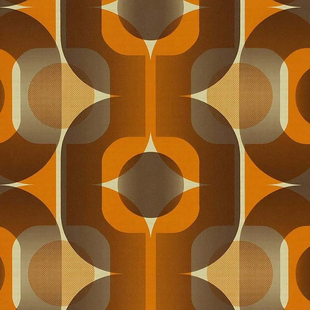 Papel Pintado AS Creation Geometric Star Años 70 Retro Marrón Naranja Pegar La Pared Vinilo