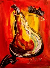 ONE PEAR  VIEW  ABSTRACT  ART  PAINTING BY MARK KAZAV