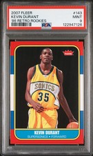 2007 Fleer 1986 Retro Rookies Kevin Durant #143 PSA 9 Rookie Card RC Sonics. rookie card picture