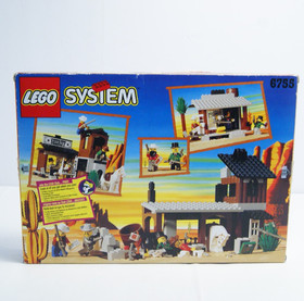 1996 Lego Sheriff's Lock-Up 6755 System Wild West EMPTY BOX ONLY & INSTRUCTIONS