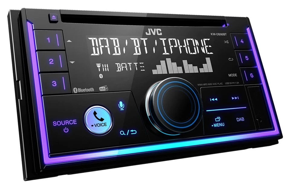 JVC KW-DB95BT 2-DIN Autoradio mit DAB+/Bluetooth/Amazon Alexa/CD/AUX/USB - Bild 2 von 4