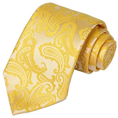  Mens Necktie Classic Paisley Event Tie + Gift Box Sunflower Yellow