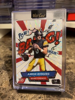 2026 Wild Card COMIX BANG! Aaron Rodgers 1/1 White Mosaic -  Steelers QB