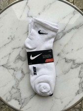 Nike Unisex White Cotton Crew Socks One Size 3 Pack