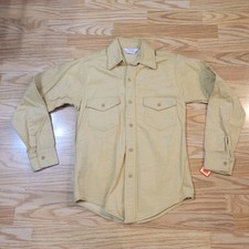 NOS New Vtg Frostproof Sanforized Men's Small Yellow Long Sleeve Shirt Flannel