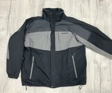 Columbia Mens 2XL Interchange Jacket Coat 3-In-1 Removable Liner Black Gray