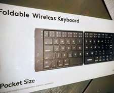 Foldable Wireless Bluetooth Keyboard Gray, Pocket Size- Windows, iOS, Android