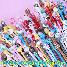 10-100Pcs Cute Cartoon Gel Pen 0.5Mm Black Ink Kawaii Pens Student Writing Neutr