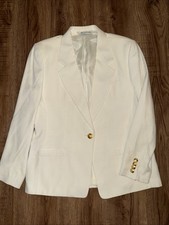 Austin Reed Blazer Size 12 Cream White Gold Tone Buttons Made In USA Old Money