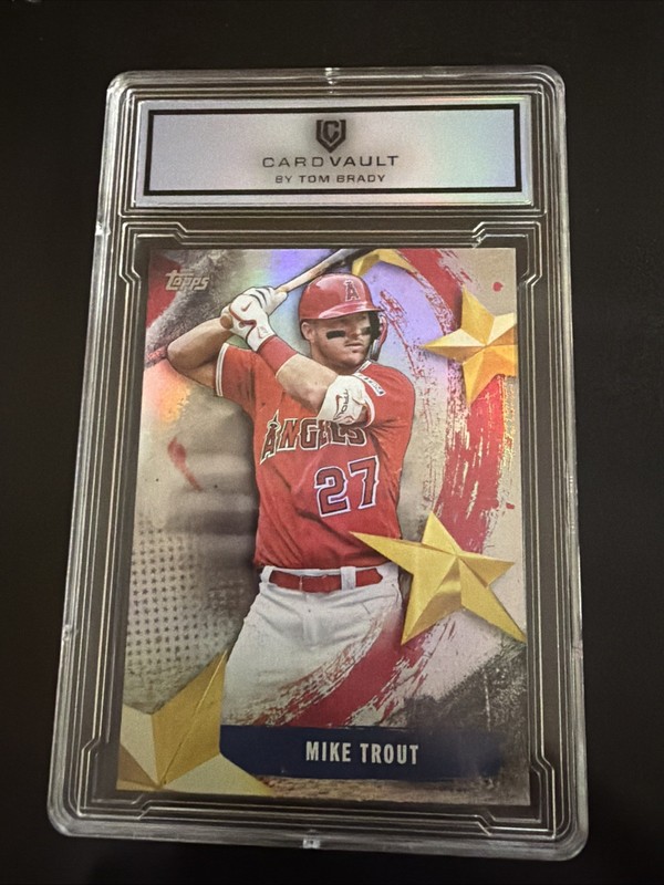 2025 Topps Series 1 - Stars of Mlb Mike Trout #SMLB-8 Card Vault By Tom Brady