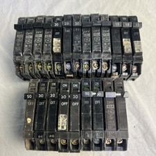 Lot Of 18 General Electric 1-Pole Thin Circuit Breakers THQP120 20A  2-Pole 50A