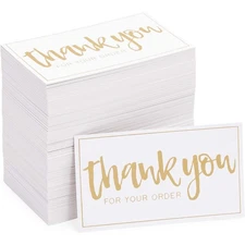 200 Pack Thank You For Your Order Cards for Small Business, 3.5x2 Inches
