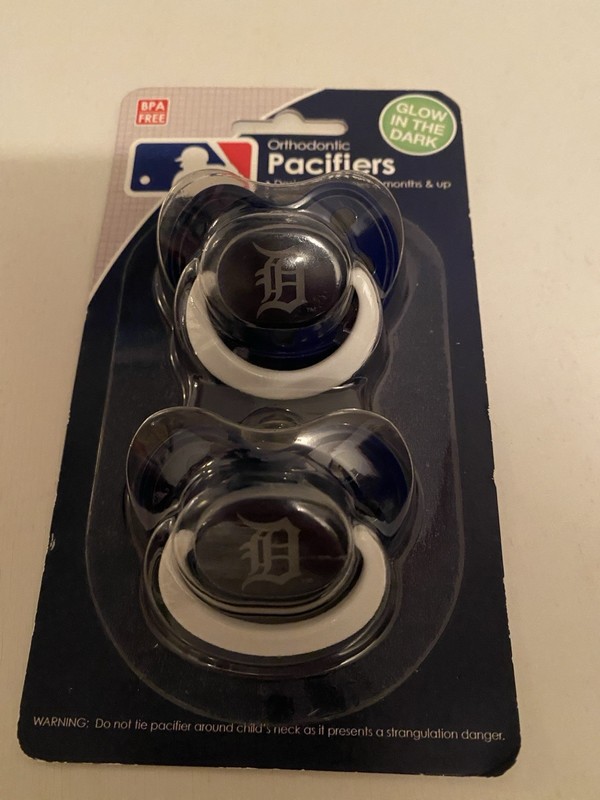 Detroit Tigers Baby Pacifiers 2-Pack MLB Baseball Officially Licensed BPA Free