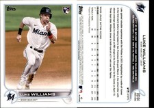 2022 TOPPS MINI MLB BASEBALL ROOKIE CARD MIAMI MARLINS LUKE WILLIAMS #US104. rookie card picture
