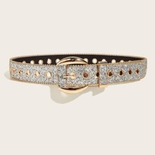Fashion Women Rhinestone Waist Belt Cowgirl Studded Bling Leather Belt Gift