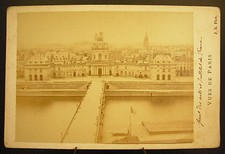 Photo C 1900 Pont Des Arts Institut De France Paris Antique Photography 16.5Cm