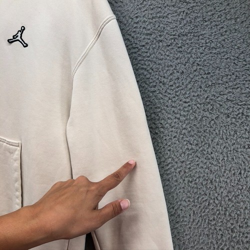 Felpa con cappuccio Air Jordan uomo piccola panna pullover foderata in pile comoda - Foto 9 di 23