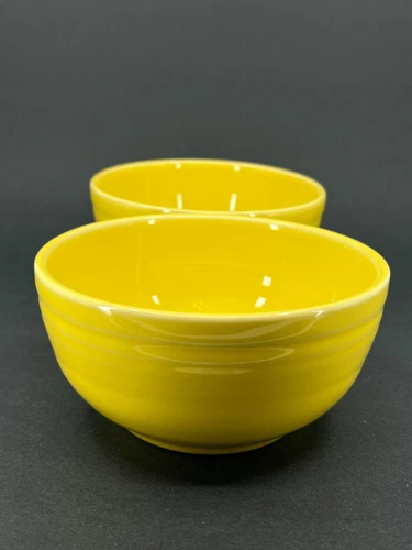 2 BISTRO small BOWL Sunflower Yellow HOMER LAUGHLIN FIESTA Soup Bowl Fiestaware