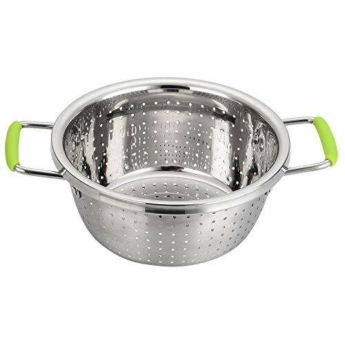 Contiup colapasta profondo in acciaio inox microforato da 2,5 litri con manici i