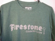 FIRESTONE COUNTRY CLUB By Level Wear Green T Shirt Size Medium