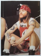 GUNS N' ROSES AXL ROSE VINTAGE 1990'S FULL PAGE MAGAZINE PINUP POSTER CLIPPING A