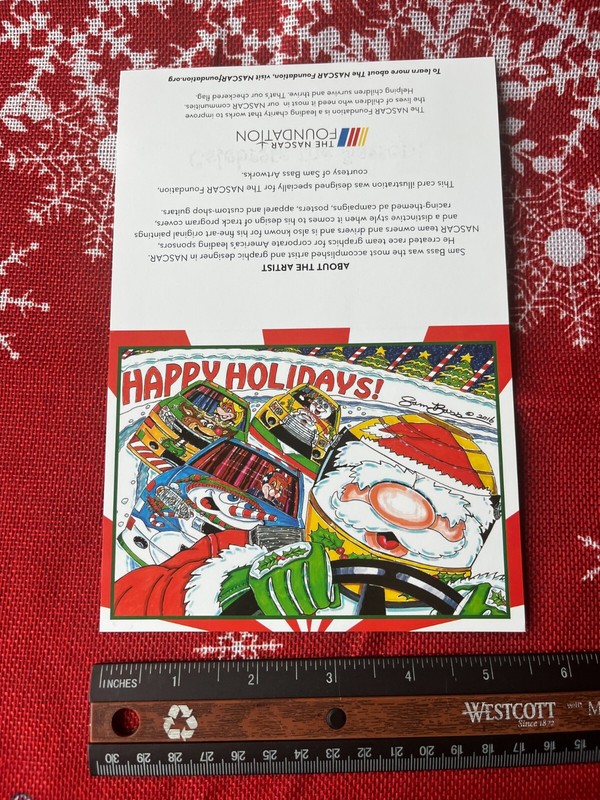 NASCAR Santa Claus Sam Bass NASCAR Foundation greeting card
