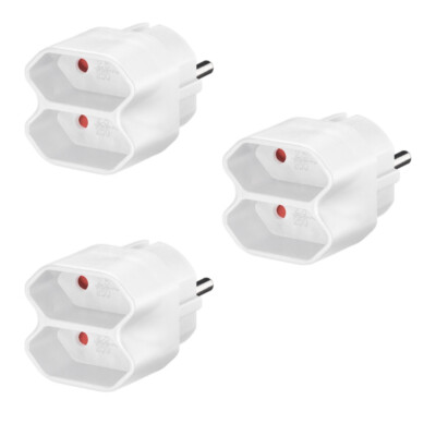 3x Steckdosen Adapter Stromadapter Mehrfachstecker Verteiler Stecker 2 Fach