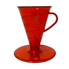 Coffee Dripper CONICAL30 Perfect for a cup of coffee / Clear Red