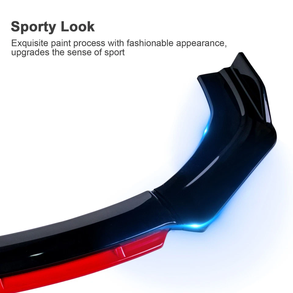 For Volkswagen Tiguan 09-22 Front Bumper Lip Splitter Spoiler Glossy Black Strut Foto 4 de 4