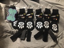 6pcs Anti-slip Indoor Socks for Medium To Large Pet Paw Protectors Rainbows