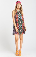 Show Me Your MuMu Ladies Spaghetti Byron Mexicali Colorful Mini Summer Dress-XS