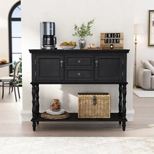 Sideboard Storage Dining Buffet Cabinet Console Table with Shelf&Drawers Black
