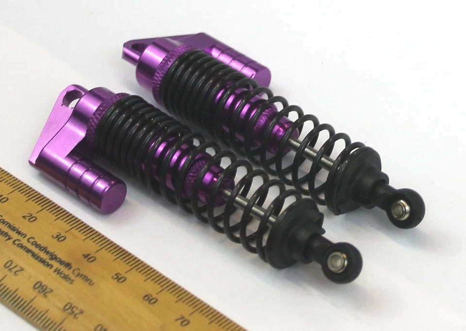 Purple Aluminium Shock Absorbers RC car/model 100mm 92mm x 17mm 1/10 scale - Image 3 of 3