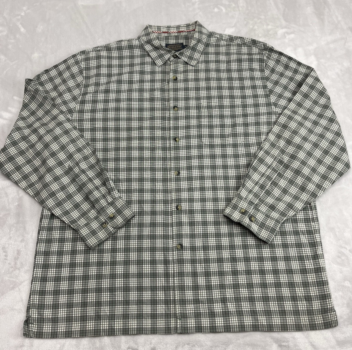 Pendleton Shirt Men Extra Large Green Checked Bon… - image 16