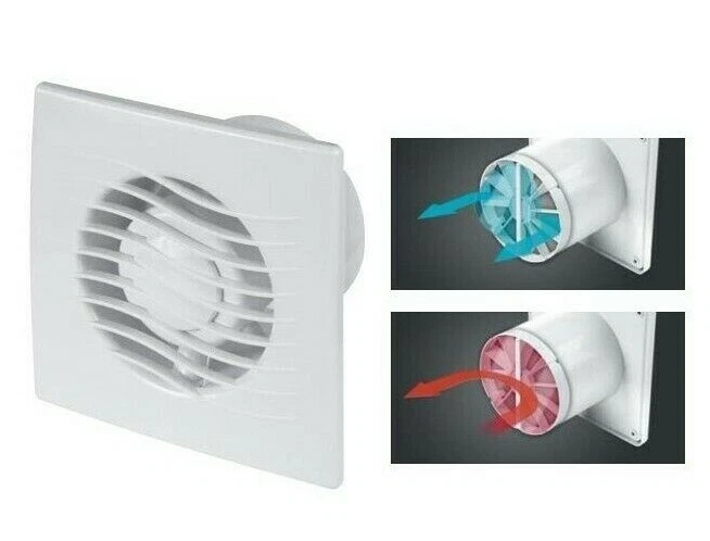 Bathroom Extractor Fan 100mm with Non Return Valve / Timer Pull Cord  Humidistat | eBay
