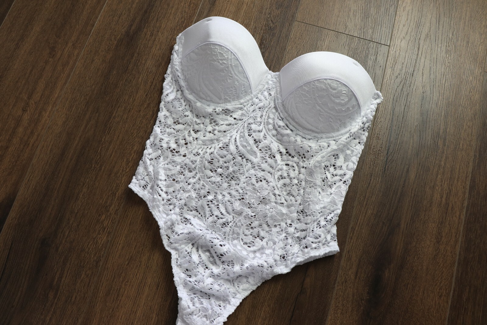 White Lace Sexy Plus Size Lingerie Bodysuit Teddy One Piece Bridal