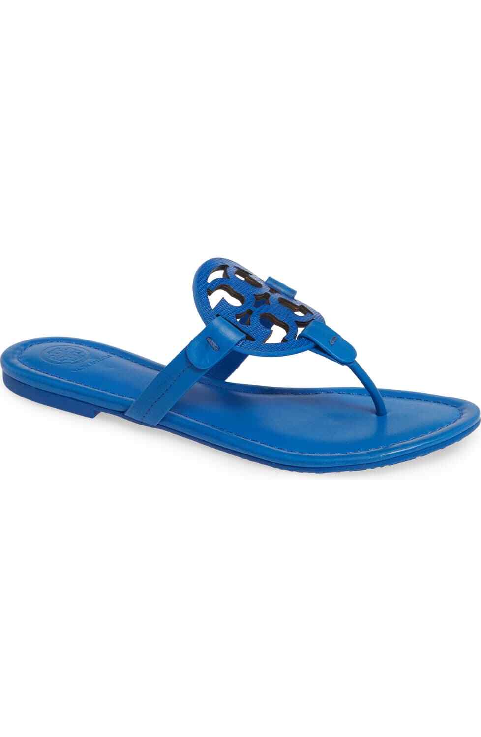 NIB TORY BURCH MILLER FLAT SANDAL Tropical blue | eBay