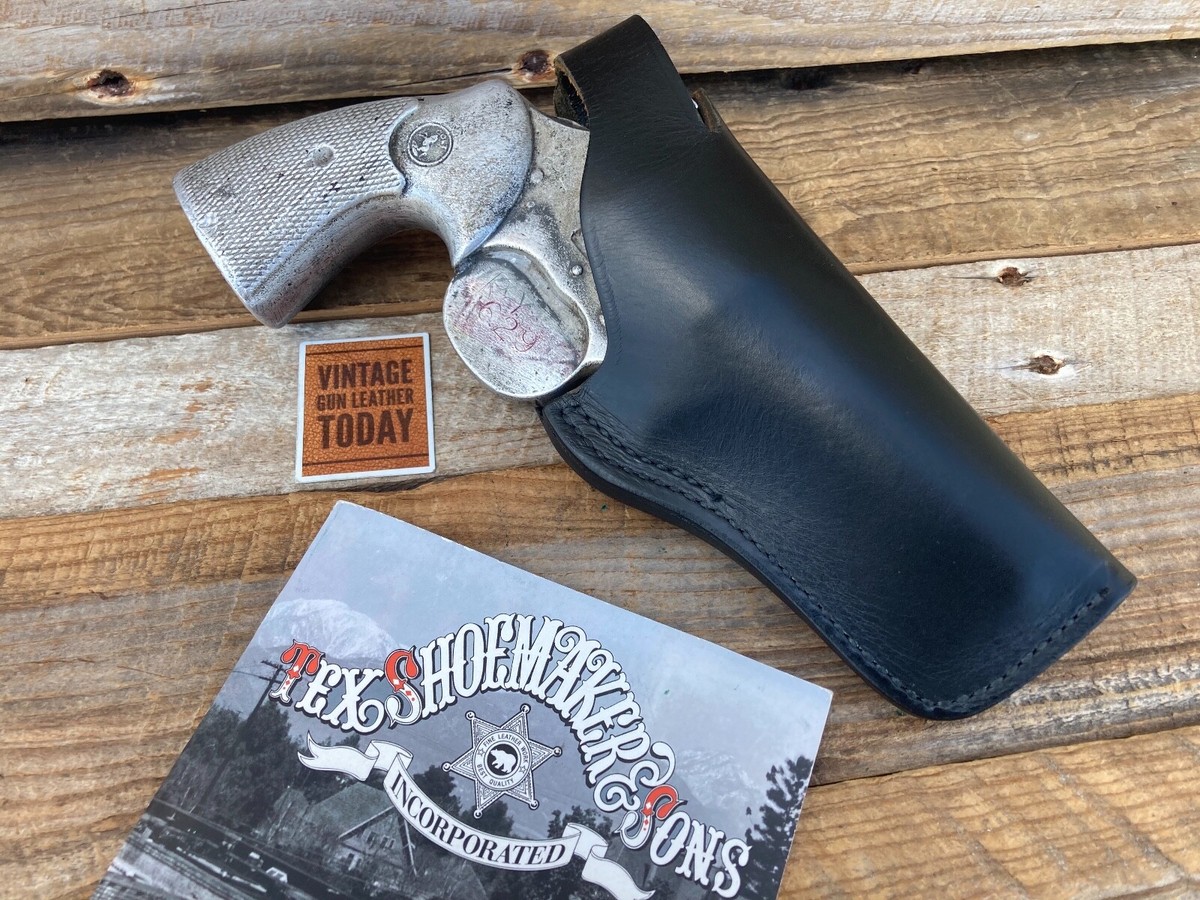 Vintage Tex Shoemaker Plain Black Leather Holster for Python S&W L