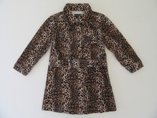 TCP Girl's Leopard Jacket 4T Childs Fitted Belted Trench Coat Dressy Corduroy