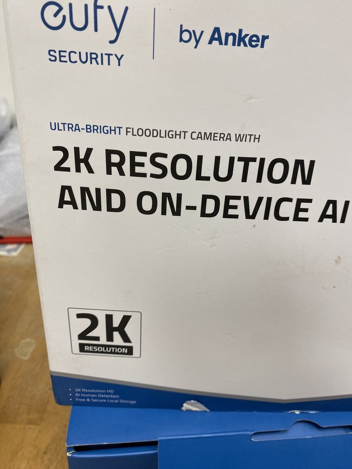 Eufy Security 2K MotionActivated Floodlight Camera White T8422S eBay