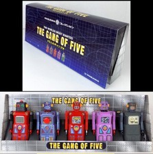 Masudaya Gang of Five boxed set wind-up miniature robots 1997 JAPAN store stock