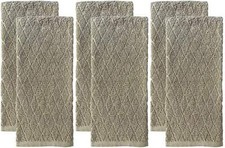 Premium Cotton Kitchen Towels Dish Towels Set of 6, Diamond Design Kitchen Towel