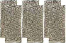 Premium Cotton Kitchen Towels Dish Towels Set of 6, Diamond Design Kitchen Towel