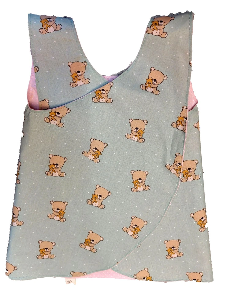 Wendekleid Schürzenkleid Teddybär  Kleid Kinderkleid TascheSommerkleid Baumwolle - Bild 2 von 4