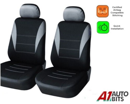 Front Grey Fabric Seat Covers Protectors For Fiat Doblo Florino Scudo Ducato 1+1 - Afbeelding 1 van 6