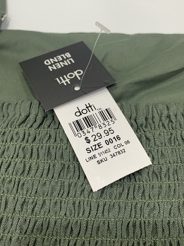 2x Ladies size 16 DOTTI Green & Floral Linen Blend Cropped Tops NEW* RRP $59.90 - Picture 6 of 6