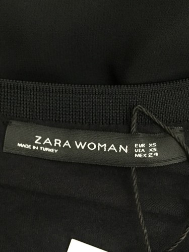 Zara Women's Top Size XS Black Round Neck Short Sleeves Pullover Lined NWOT F1 - Picture 8 of 12