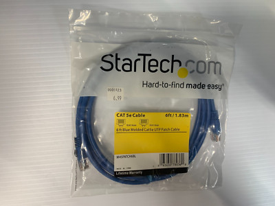 StarTech M45PATCH6BL 6Ft Blue Molded Cat5e UTP Patch Cable - NEW